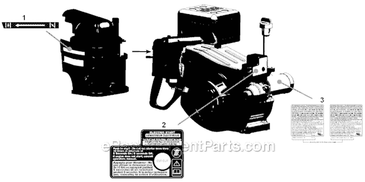 Label Map - 1 Diagram and Parts List for 31AS2S1E701 2011 Yard Man Snow Blower